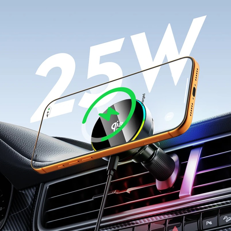 Wireless Car Charger Mount Fast Charging - Qi2 25W Magnetische Kabellose Auto-Ladehalterung für