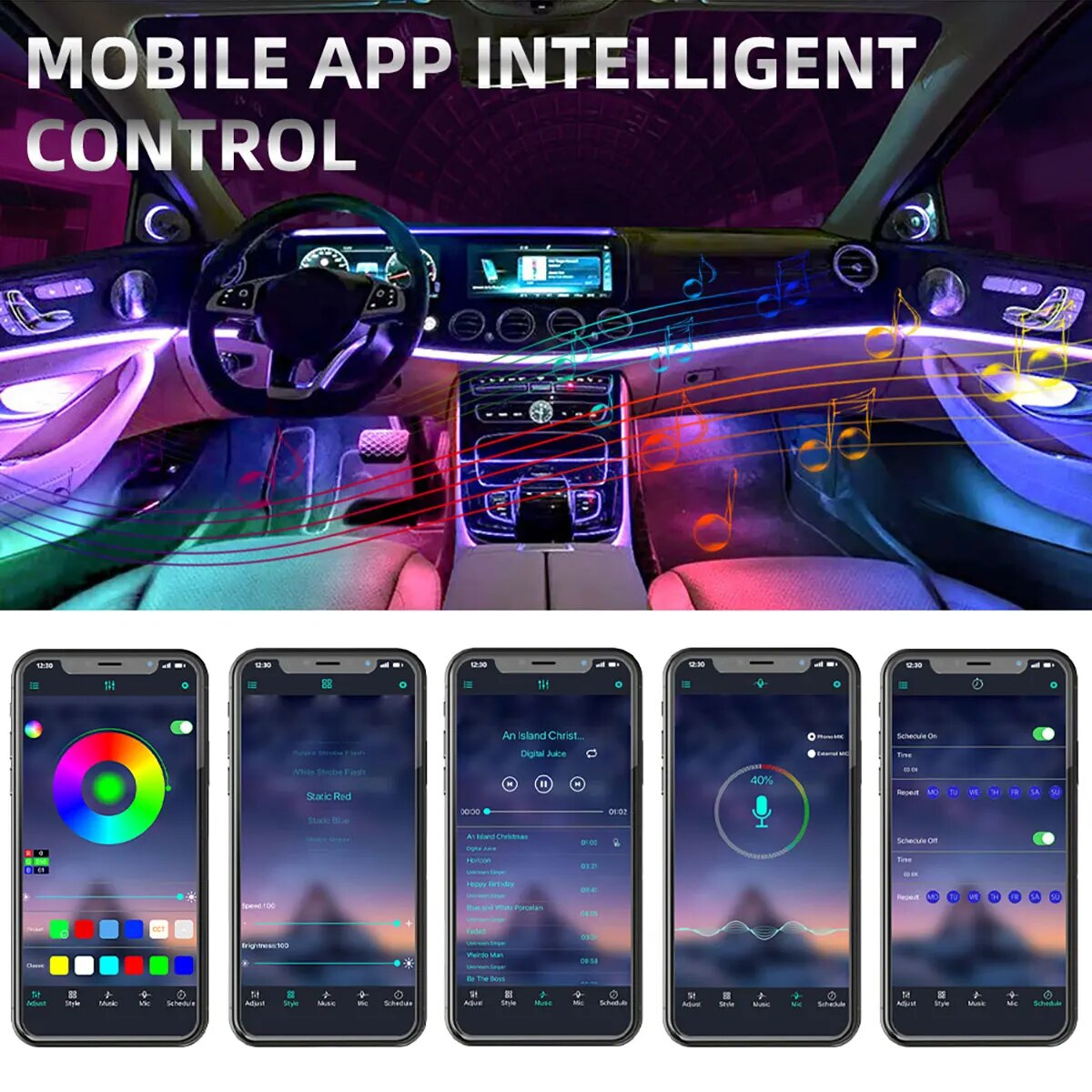 4 in 1 6 in 1 Symphonie Auto g – Led Ambient Interior Car Lights App Control Bewertung und Preis