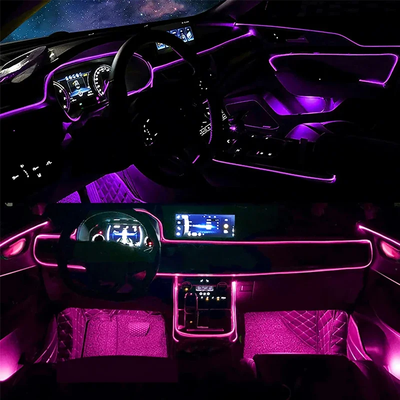 Flexible EL-Drahtleuchten mit  – Led Ambient Interior Car Lights App Control Bewertung und Preis