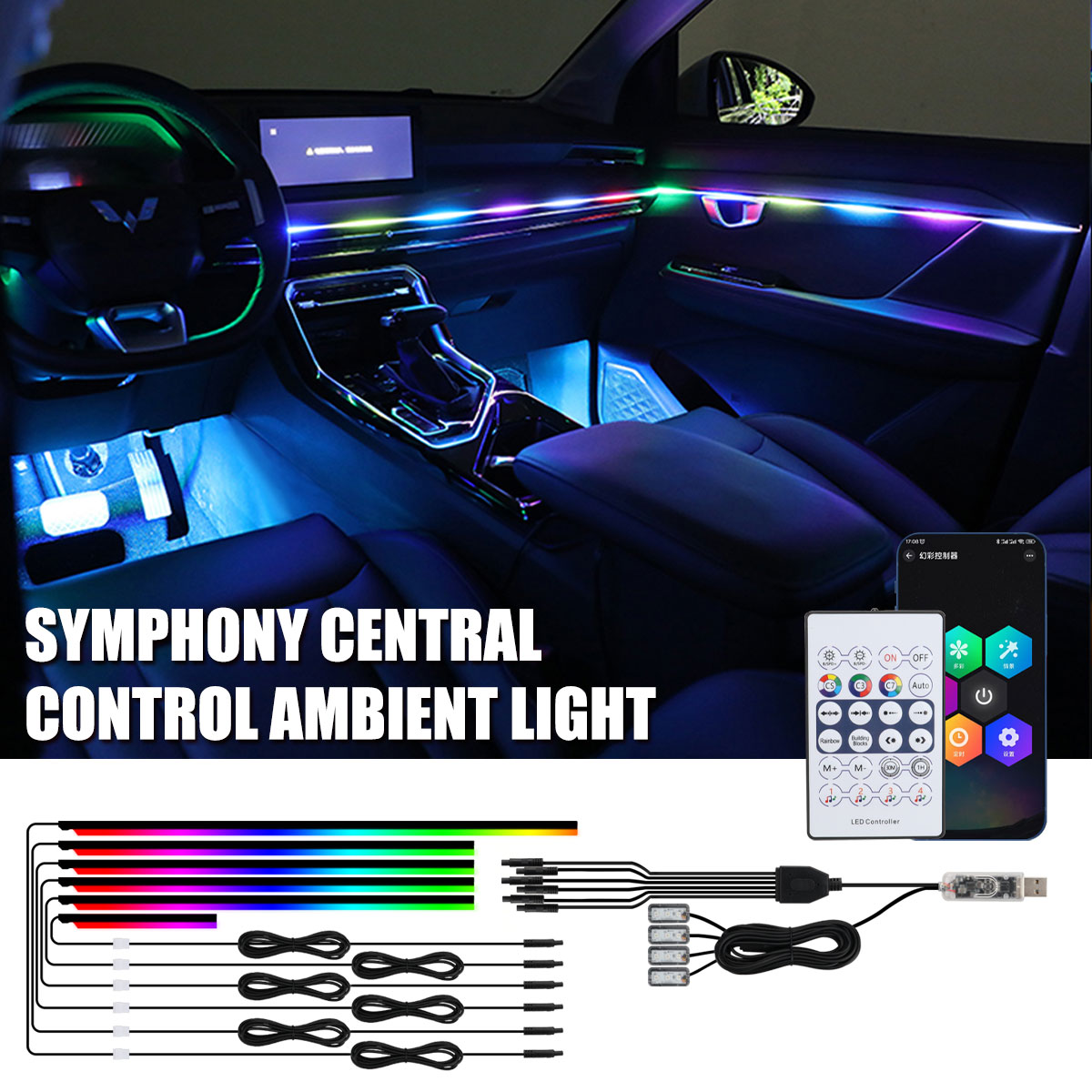 Universal Symphony Auto Umgebu – Led Ambient Interior Car Lights App Control Bewertung und Preis